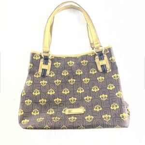 Dereon Vintage Y2K Fleur-Di-Lis Tote Handbag Brown/Gold Glam Hip Hop